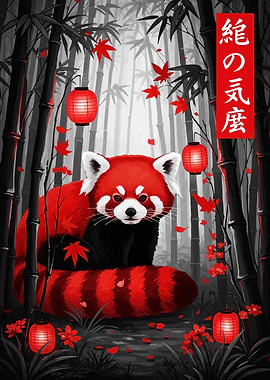 Red Panda in Bamboo Forest