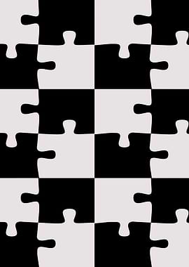 Black and White Puzzle Pattern