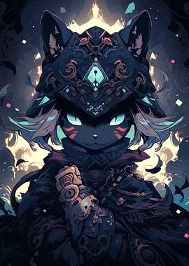 Armored Cat Warrior Digital Art