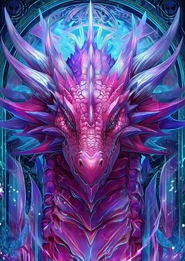 Majestic Pink and Purple Dragon
