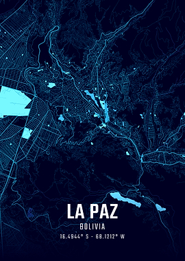 La Paz Midnight City Map