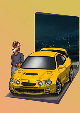 Yellow Car with Anthro Character