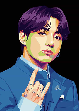Jungkook Portrait in Pop Art Style