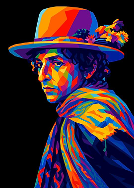 Bob Dylan Colorful Portrait