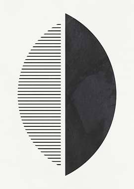 Abstract Geometric Black and White Art