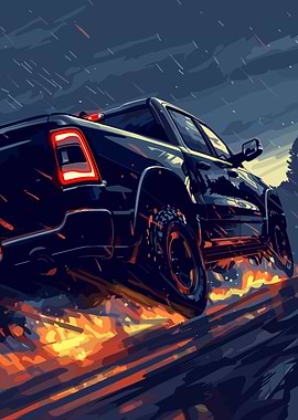 Truck in Motion Digital Art