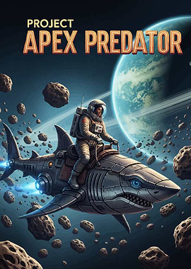 Astronaut mechanical shark space