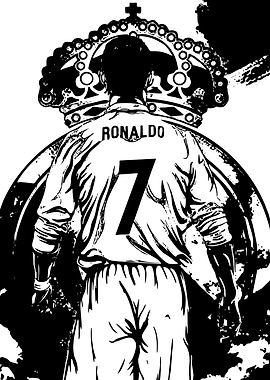 Ronaldo Black and White Art