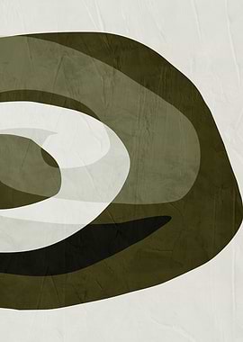 Abstract Olive Green and White Design