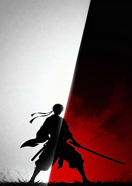 Samurai Silhouette with Katana