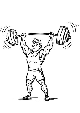 Weightlifter Cartoon Illustration