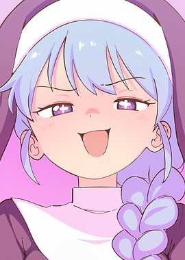Anime Nun with Mischievous Expression