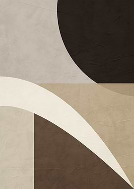 Abstract Geometric Art in Neutral Tones