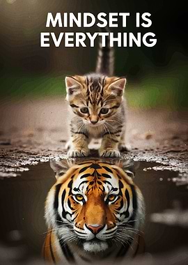 Kitten and Tiger Reflection: Mindset