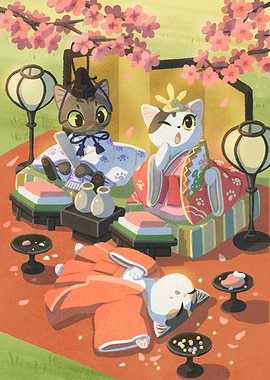 Cats in Traditional Japanese Attire