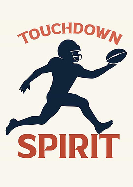 Touchdown Spirit Football Silhouette