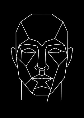 Geometric Face — Minimal Line Art Man