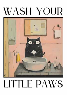 Wash Your Little Paws Cat
