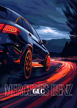 Mercedes Benz GLC on winding road