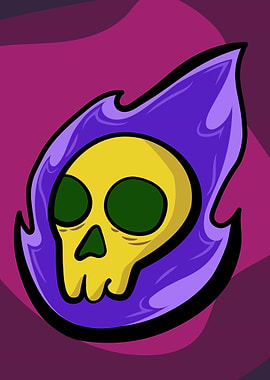 Purple Fire Skull
