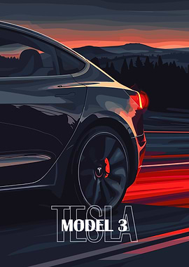 Tesla Model 3 at Dusk