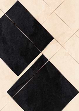 Abstract Black and Beige Diamond Pattern