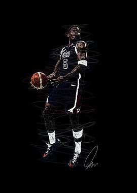 Basketball Player Dunking Line Art