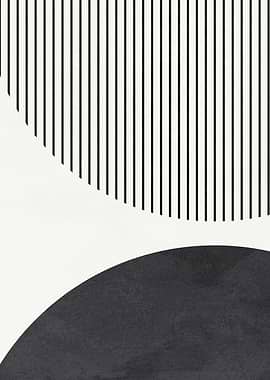 Minimalist Black and White Abstract Art