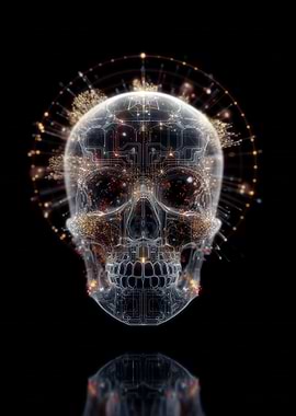 Cyberpunk Skull with Circuitry and Lights