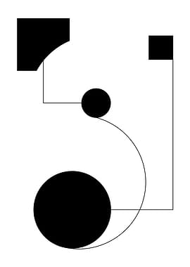Abstract Black and White Geometric Composition