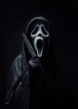 Ghostface with Knife in the Dark