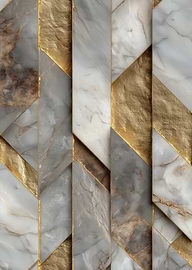 Marble and Gold Geometric Pattern