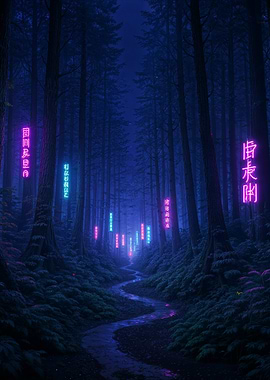Neon Lush Forest