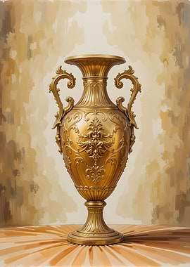 Ornate Golden Vase Still Life