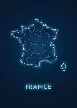 Neon France Map