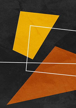 Abstract Geometric Art with Yellow and Orange