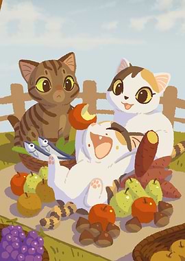 Cats with Harvest Bounty