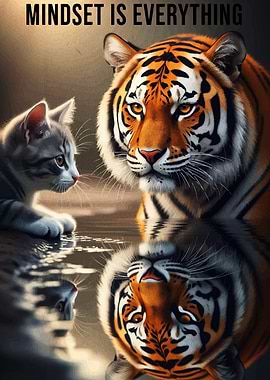 Cat and Tiger Reflection: Mindset is Everything