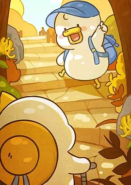 Duck and Snail Cartoon Adventure