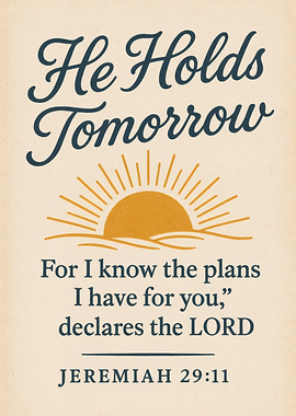 He Holds Tomorrow Inspirational Art