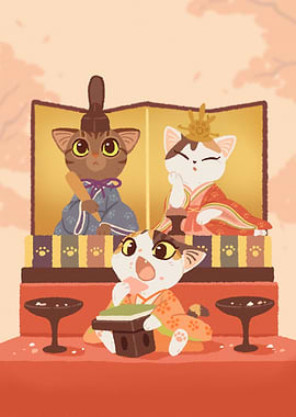 Cats in Traditional Japanese Attire