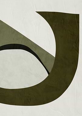 Abstract Geometric Shapes in Olive Green