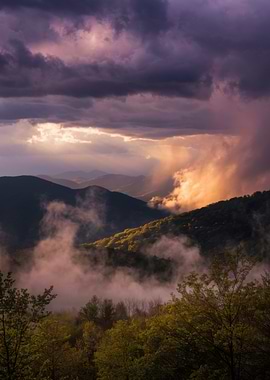Mountain Landscape with Stormy Sky