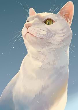 White Cat Portrait