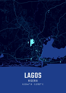 Lagos Midnight City Map