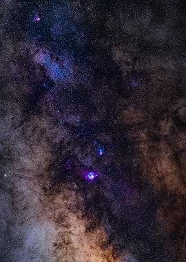 Milky Way Galaxy Core, Detailed Night Sky