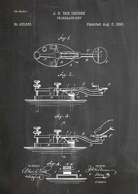 Telegraph Key Patent Drawing