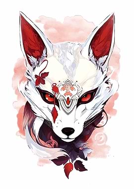 Fox spirit digital art illustration