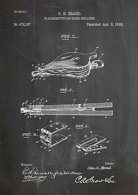 Blacksmith's Bellows Patent Drawing