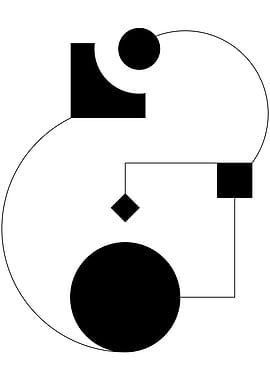 Abstract Geometric Shapes in Black and White
